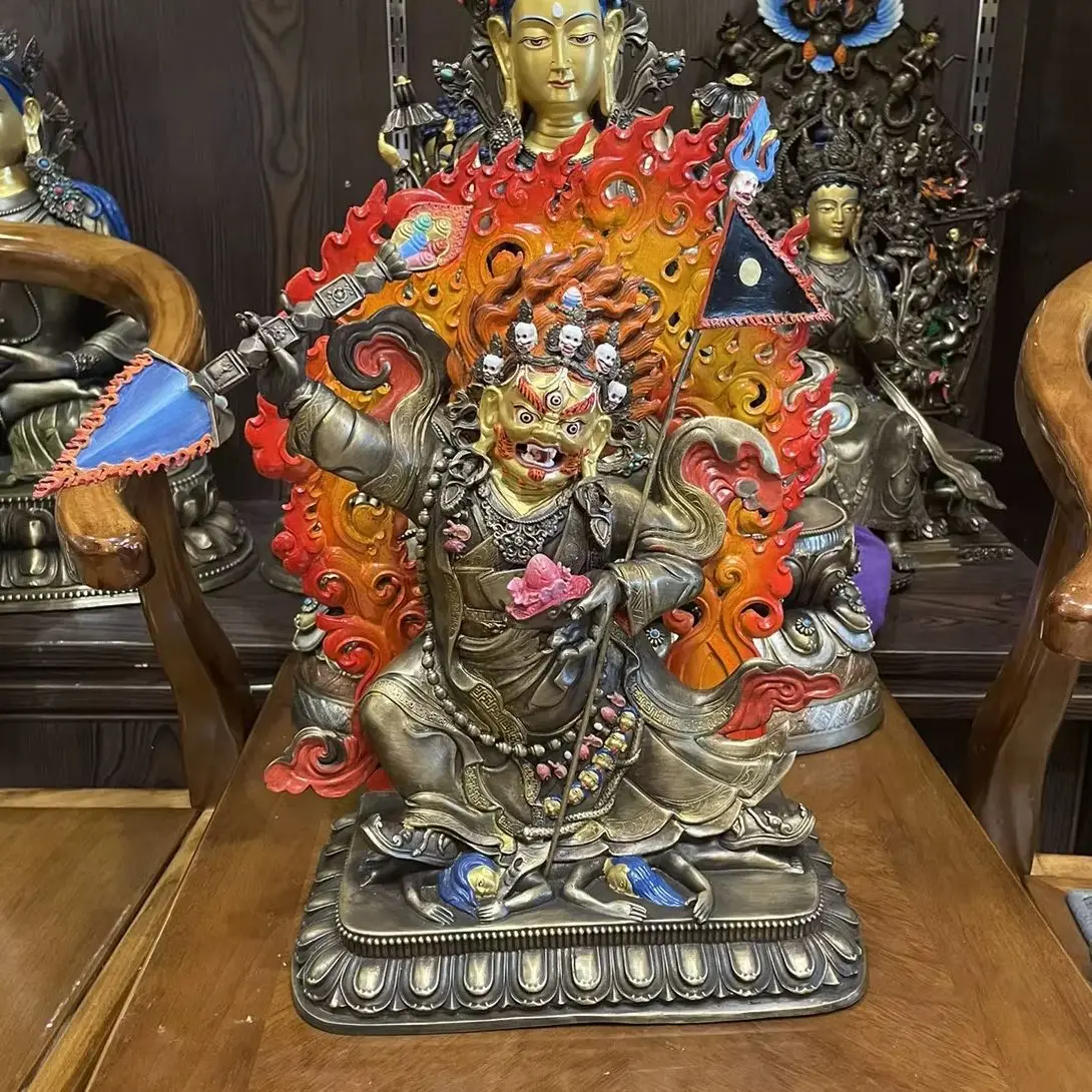 Exclusive handmde 23cm Buddha statue Tibet Buddha Cuoda copper carving Mighty Power Maha ga la Buddhist lama alter worship