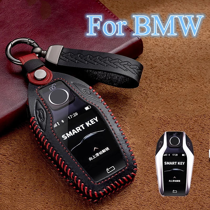 

Leather Key Shell Car Key Case Holder Cover For BMW 5 7 Series G11 G12 G30 G31 G32 I8 I12 I15 G01 G02 G05 G07 X3 X4 X5 X7