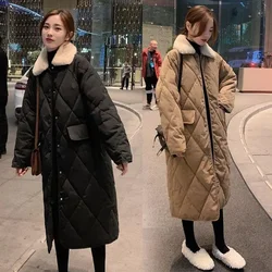 Ladies Fashion Warm Winter Coat Women Down Cotton Fur Collar Jacket Girls Casual Outerwear Jackets Female Black Clothes Vy2008