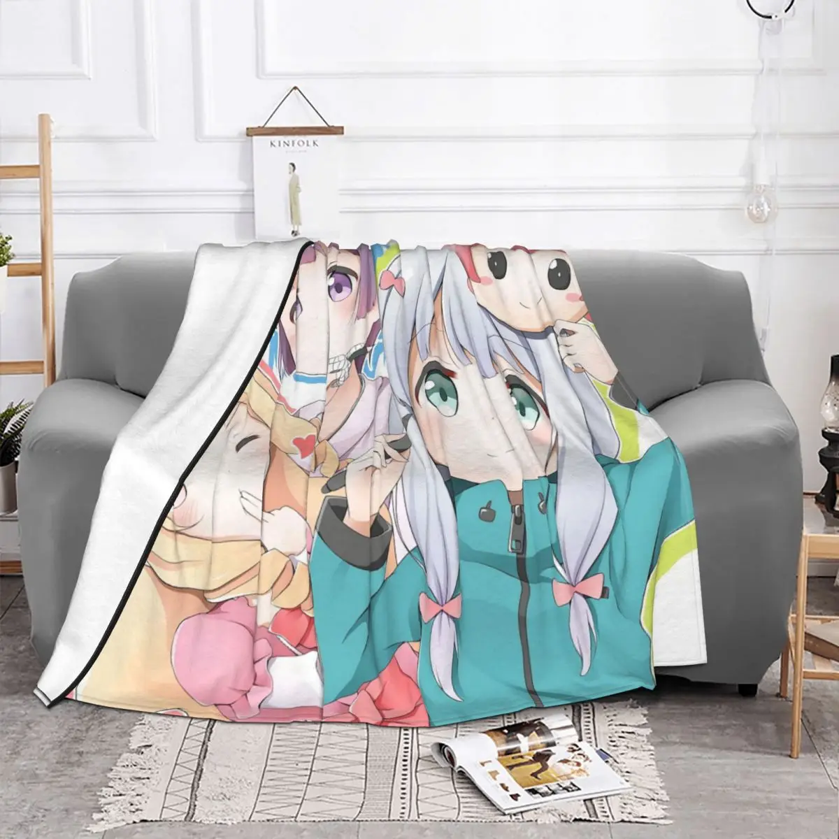 Eromanga Sense Blankets Fleece Spring Autumn Manga Breathable Warm Throw Blankets for Bedding Office Bedding Throws