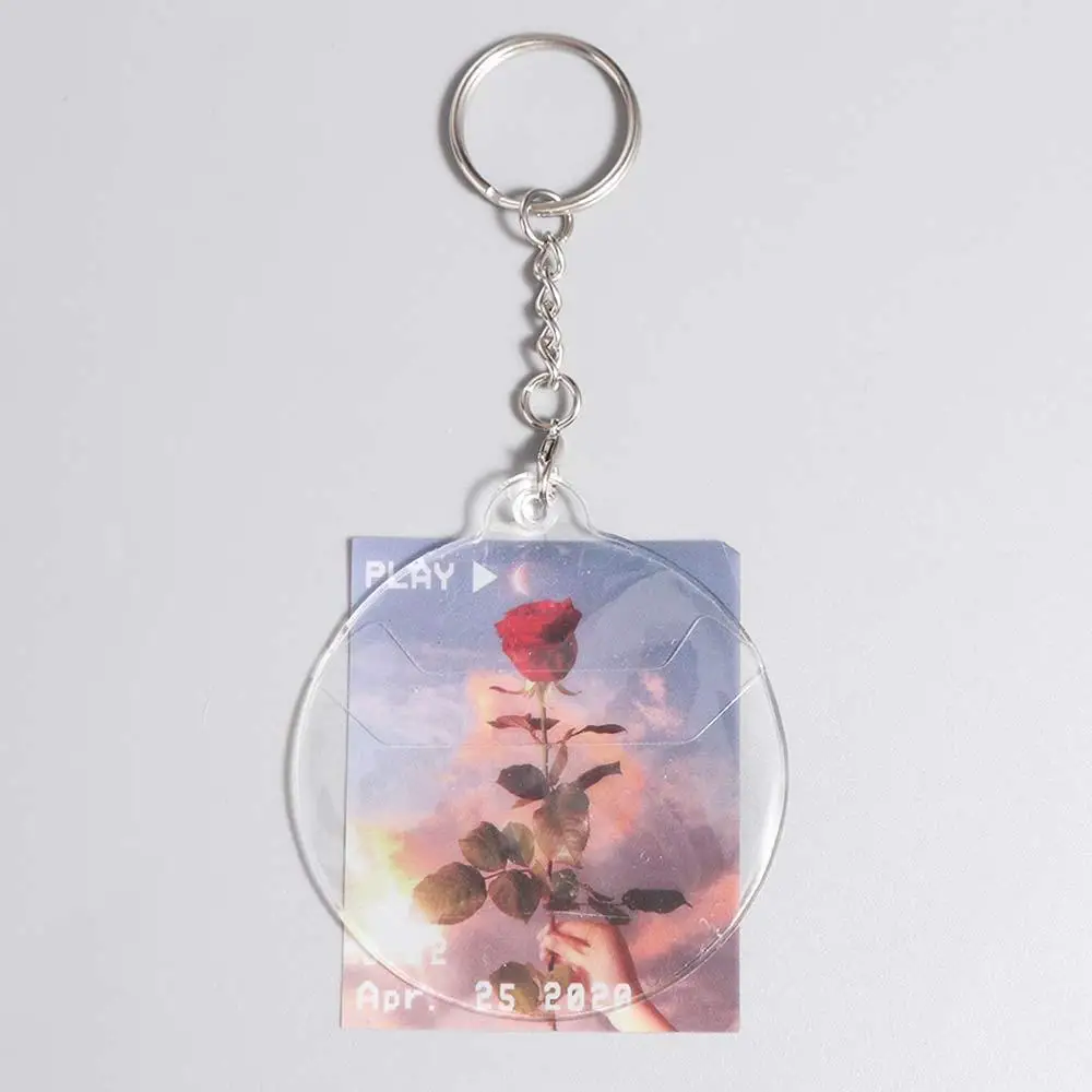 2Pcs Badge Protector Ita Bag Pin Case with Keychain Anime Badge Display Sleeve PVC Protective Badge Protective Sleeve