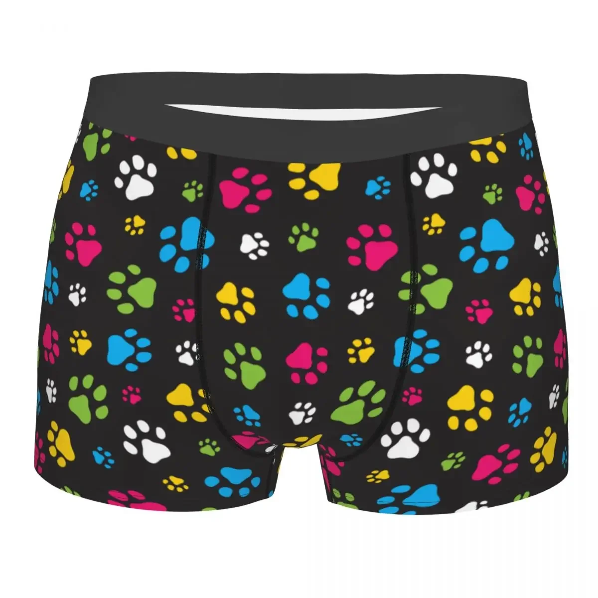 

Funny Boxer Shorts Panties Briefs Men Colorful Dog Paw Animal Foot Prints Underwear Mid Waist Underpants for Homme S-XXL