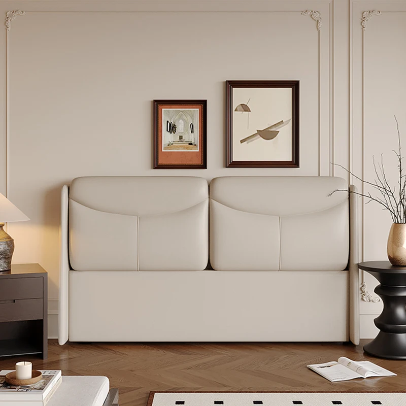 

All solid wood headboard Modern simple floor soft bag backrest board No bedside board Internet celebrity leather bedside single