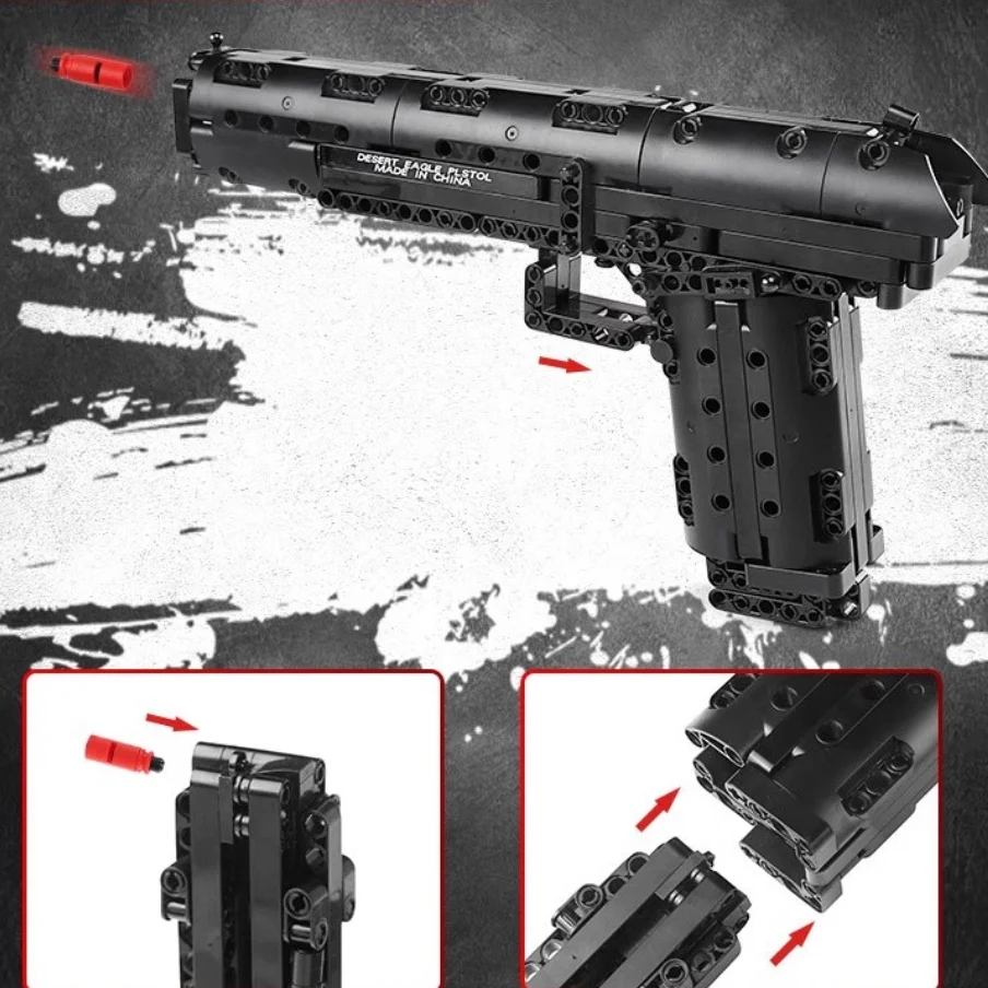 WW2 PPK Desert Eagle Military Series Bricks M92 Pistol USP Gun Model Bricks Building Blocks Zabawki dla dzieci Chłopiec Prezenty