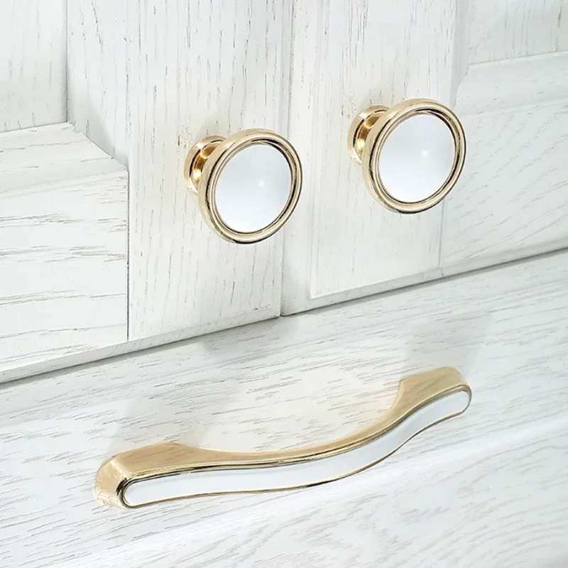 Handles Drawer Cabinet Furniture Kitchen Handles for Cabinet Knob Door Drawer Furniture Kitchen Knob Black White Golden Hardware