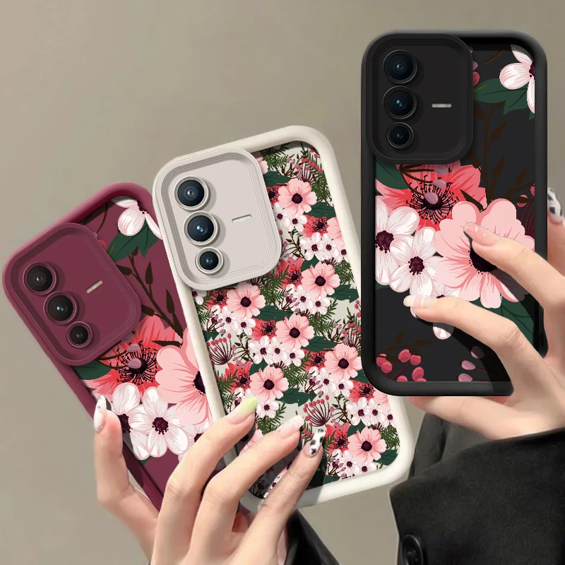 زهرة طباعة جراب هاتف ل Vivo V60 V50 V40 Pro V30 SE V30E V29E V29 V27E V27 V25 V23 V23E ماتي لينة سيليكون رشاقته غطاء #1