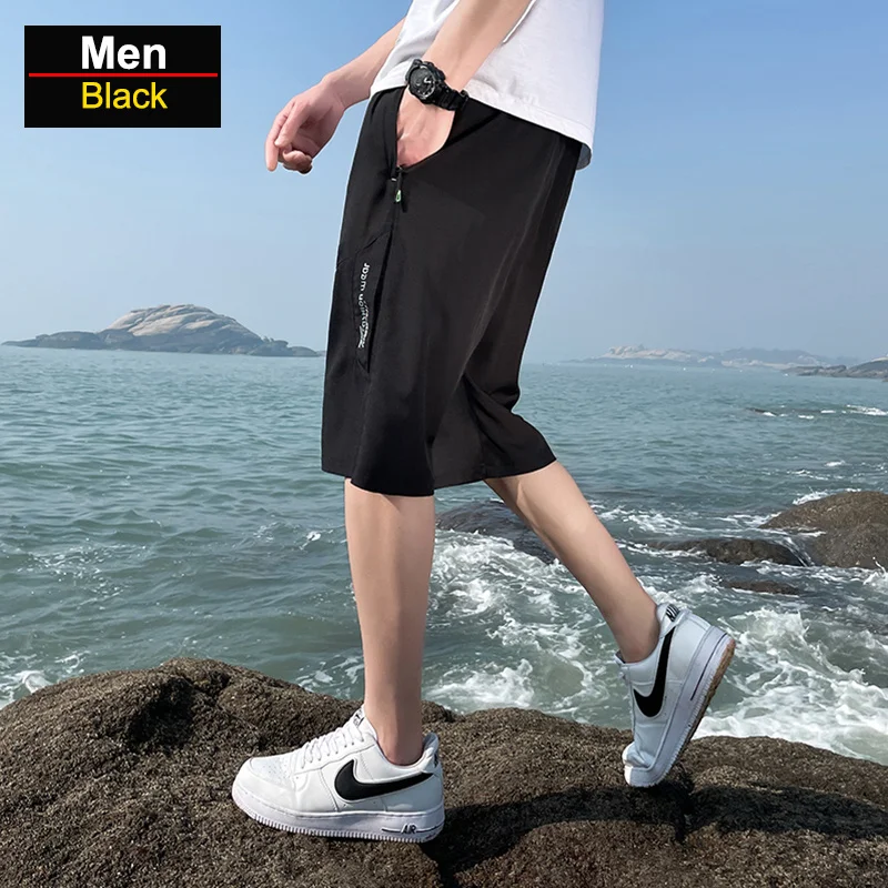 

Men's Elastic Hiking Shorts Spring Summer Quick Drying Trousers Male Ice Silk Breathable Fishing Pants Large Size M-8XL