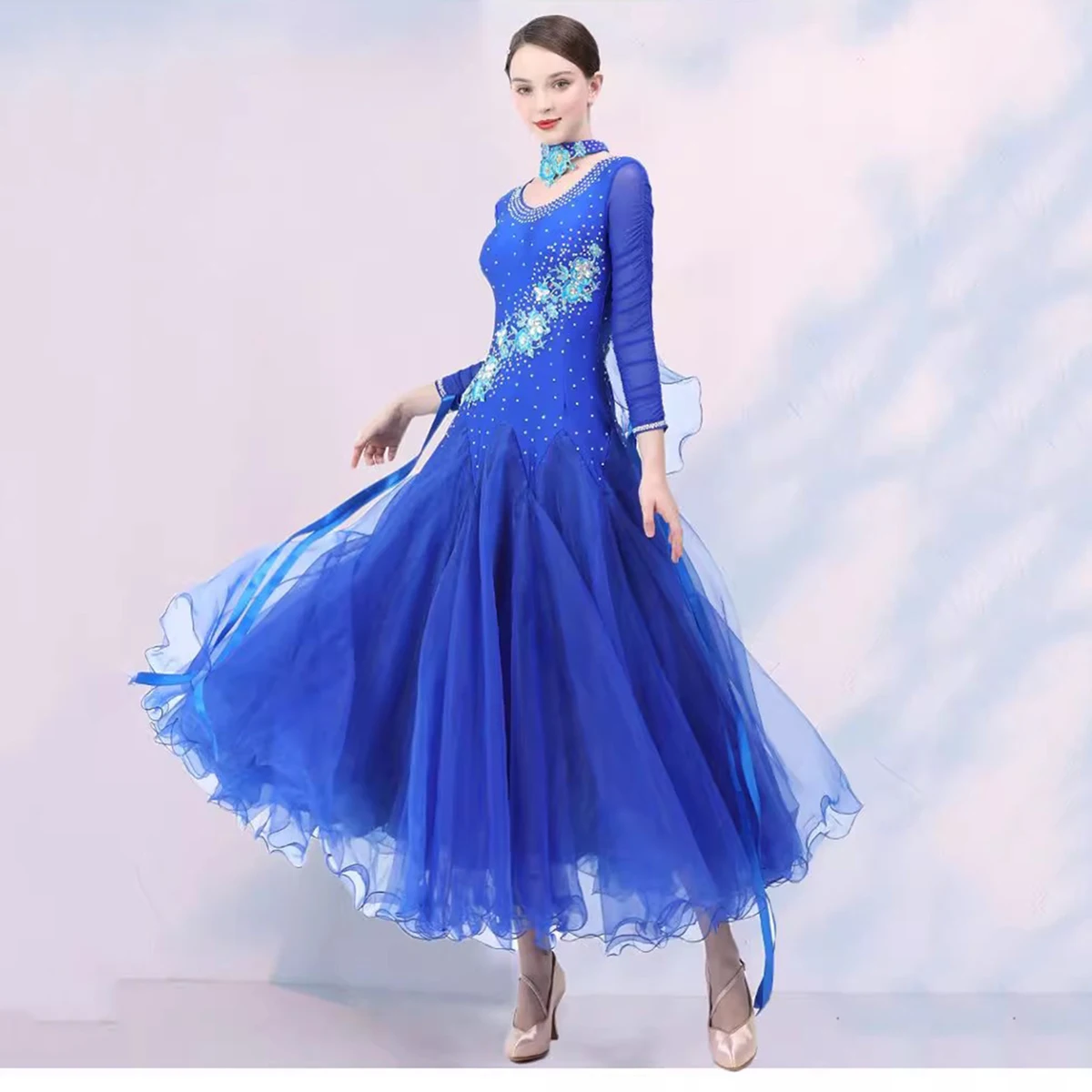 2024 New Ballroom Dance Competition Dress Standard Women Modern Dance Clothes  Performance Tango Party Waltz Practice Costumes