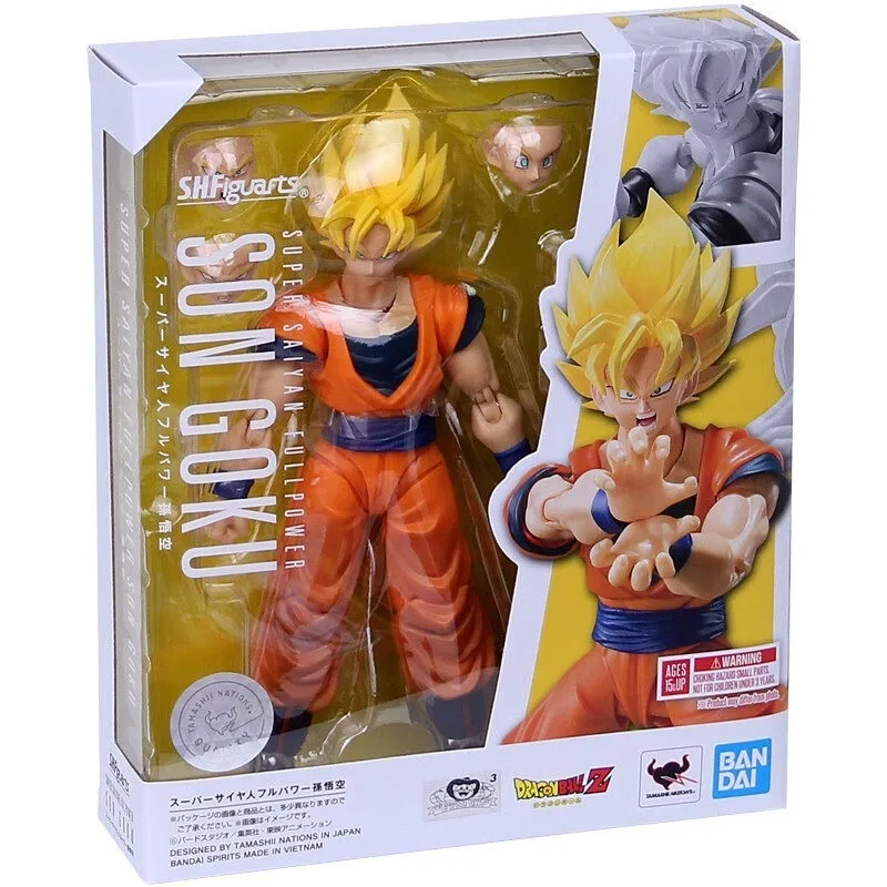En Stock, Figura de Acción Bandai SHF Dragon Ball Z Son Goku Super Saiyan Full Power Cell Games Saga, Regalo para Niños, Coleccionable
