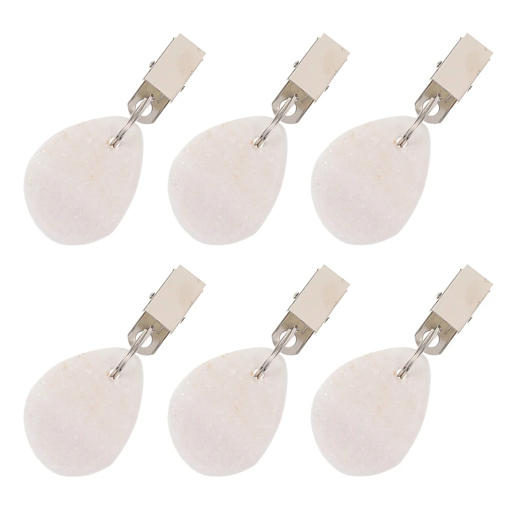 

6 Pcs Clips Stone Iron Windproof Metal Table Weights Holders Portable Dining Table Cloth Clamps Bar Accessories Kitchen