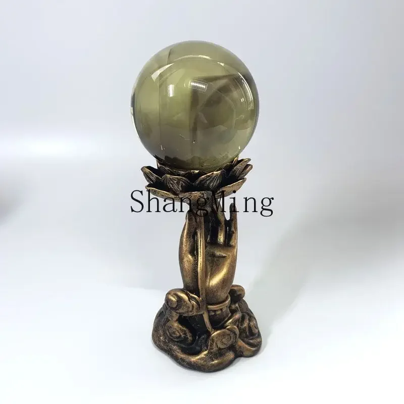 

CLL Buddha's Hand Crystal Ball Resin Base Fashion Creative Home Accessories Ornament Lotus Ball Seat Shelf Storage