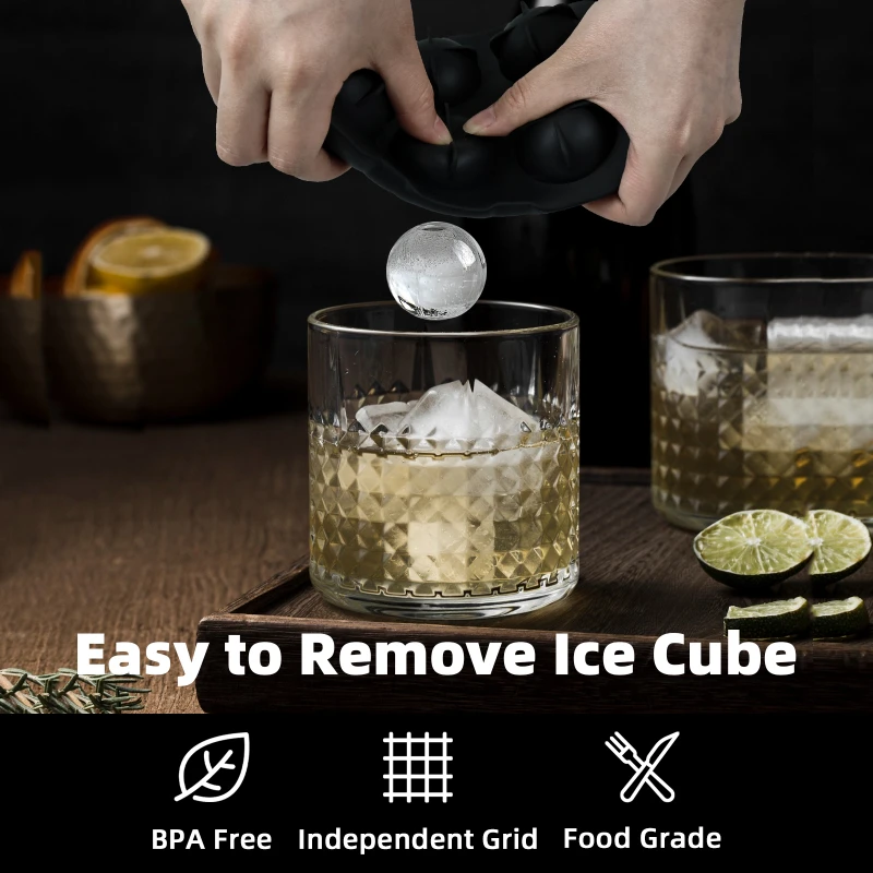 

Reusable Ice Maker Ice Cream Tools Round Square Ice Tray Food Mold Giant DIY Ice Maker for Drinks Whiskey Juice Kitchen Tools