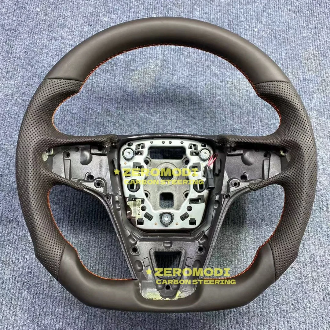 Replacement Leather Steering Wheel Flat Bottom for 2014-2017 Buick Regal