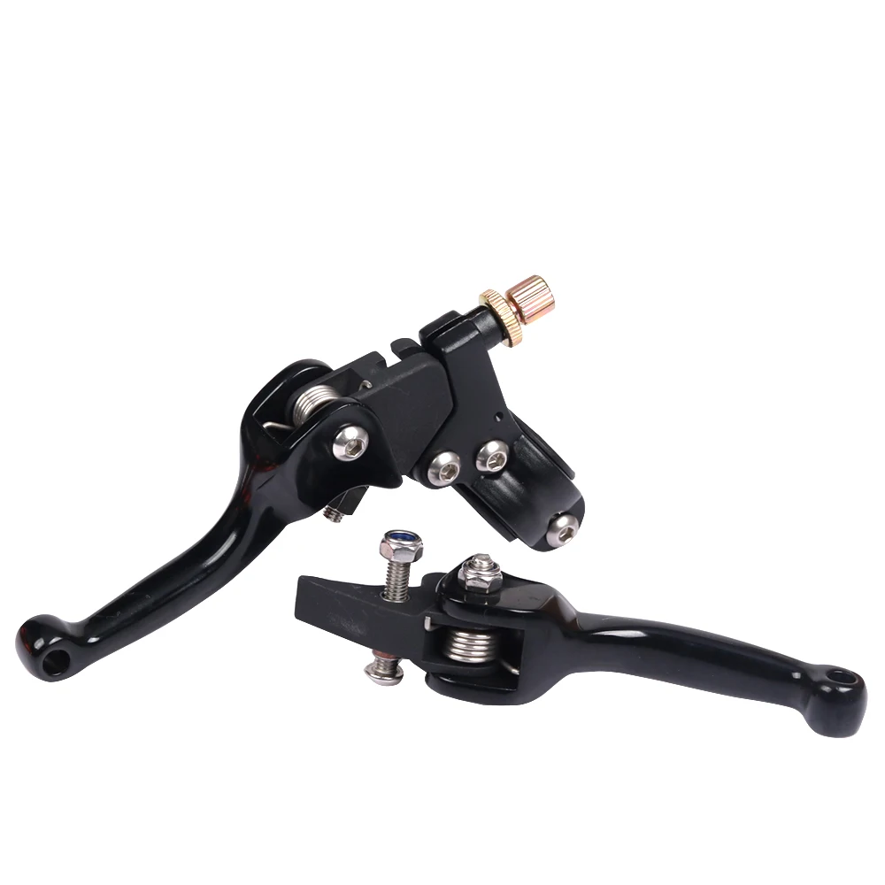 7/8 inch 22mm Universal Adjustable Brake Clutch Levers Short Alloy Brake&Clutch Handlebar Lever for Dirt Pit Bike Black