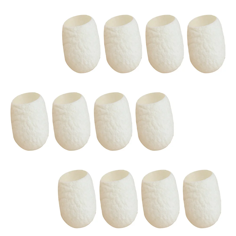 30 Pcs Cleaning Sponges Finger Cot Face Cleansing Silkworm Ball White Natural Supply Frosted