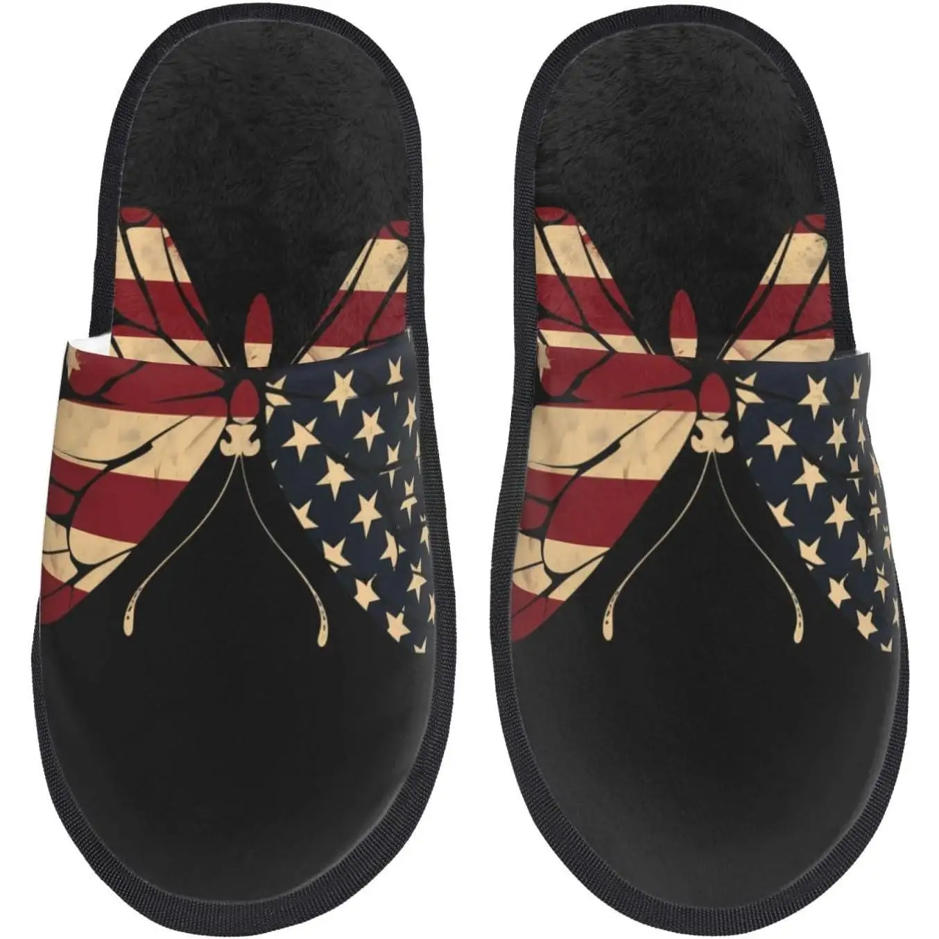 

Butterfly Art Print Women'S Fuzzy Slip On Indoor Outdoor Winter House Slippers Bedroom Women Print House Slipper