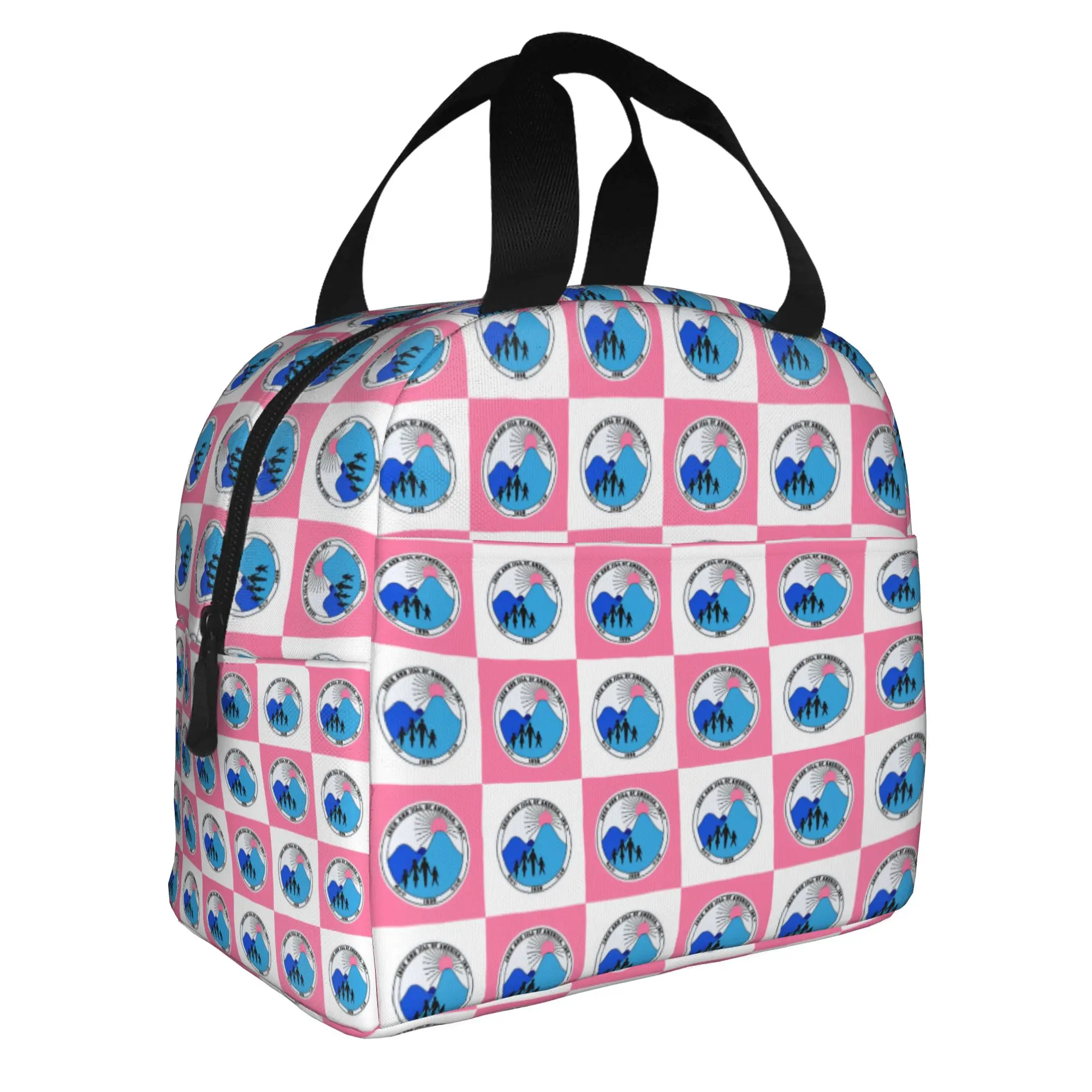 Jack and Jill of America  Insulated Lunch Bag for Outdoor Picnic Checkered Plaid  Leakproof Cooler Thermal Bento Box Women Men