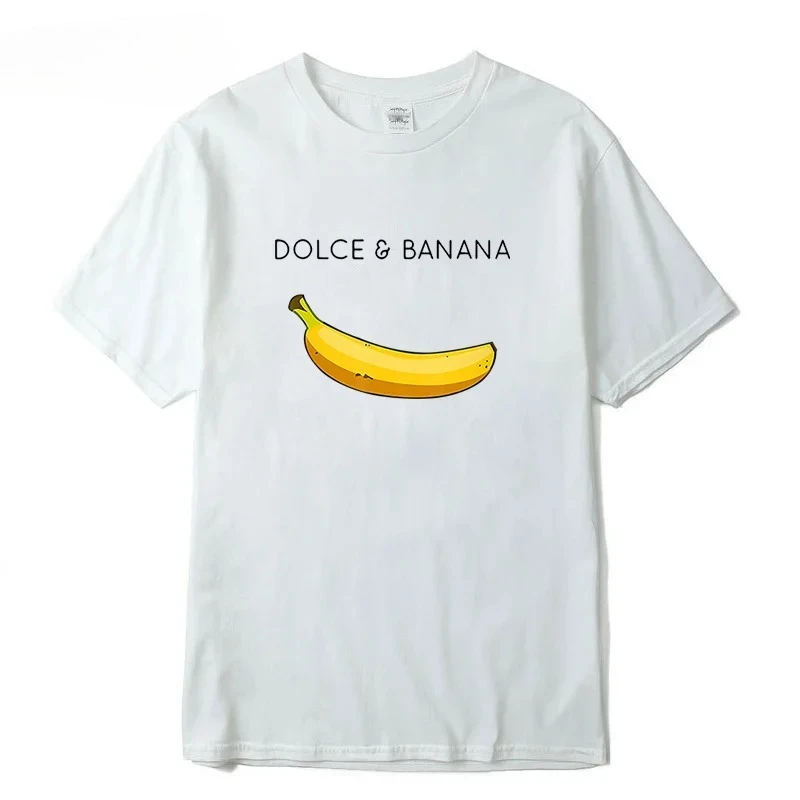 Summer Men's T-shirt High Quality 100% Cotton Funny Banana Printing Casual Loose O-neck Men Short Sleeve T-shirt Male Tees Tops - view 3