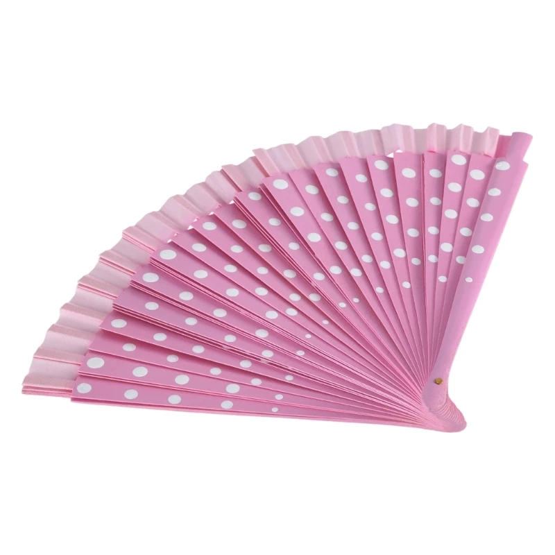 Flamenco Spanish Vintage Hand Fan Wedding Dance Dots Pattern Folding Fan Elegant Handheld Dancing Performances
