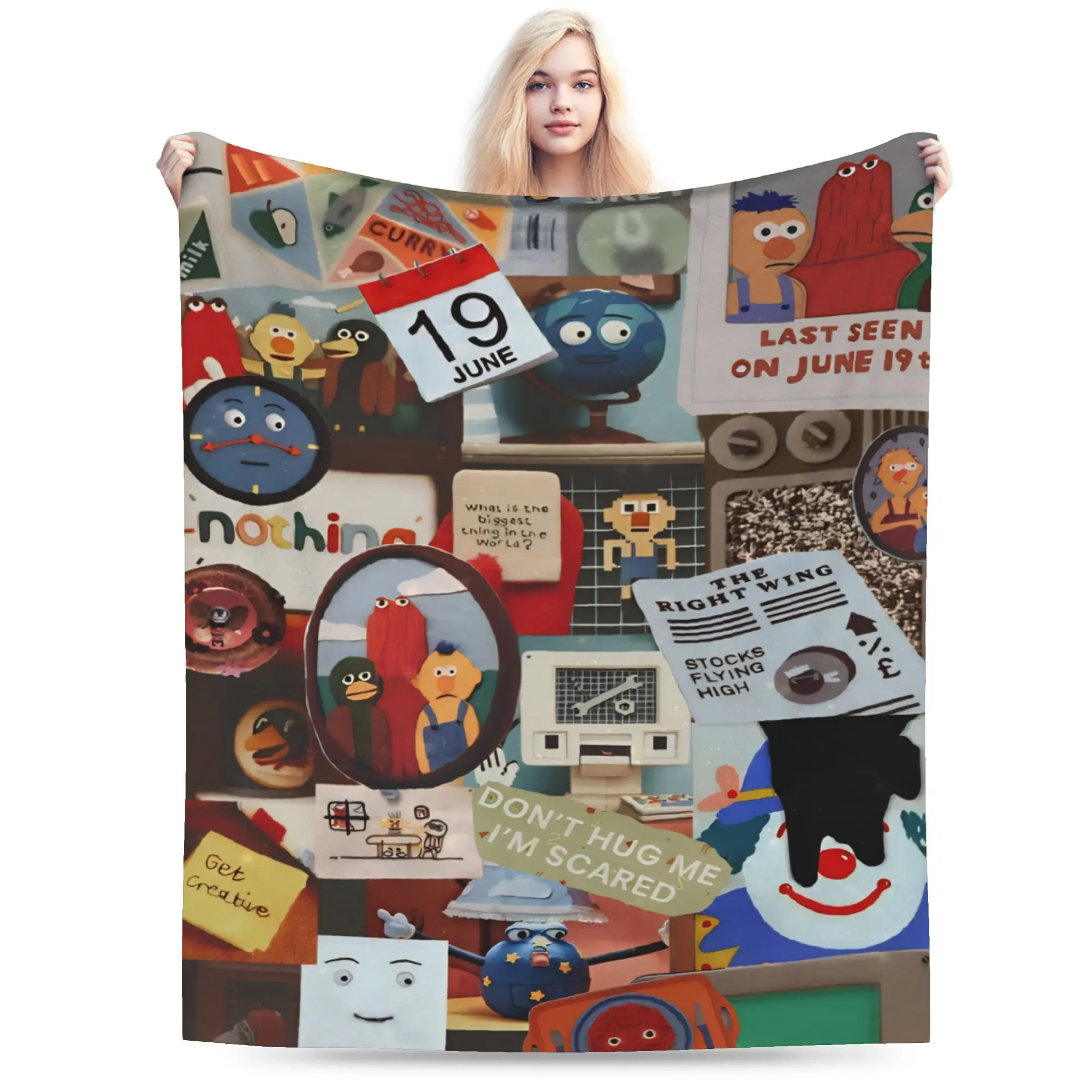 Don't Hug Me I'm Scared Merch Blankets Soft Flannel  Throw Blanket Relax Plush Thin Quilt