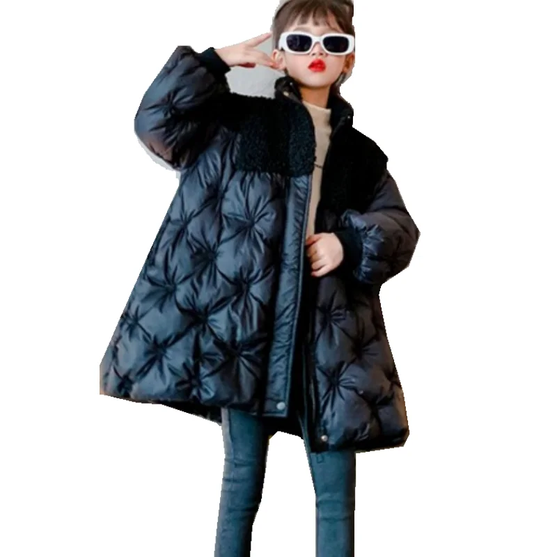 Girls Down Coat Jacket Cotton Outwear 2023 Loose Warm Thicken Winter Skiwear Windproof Teenagers Children\'s Clothing