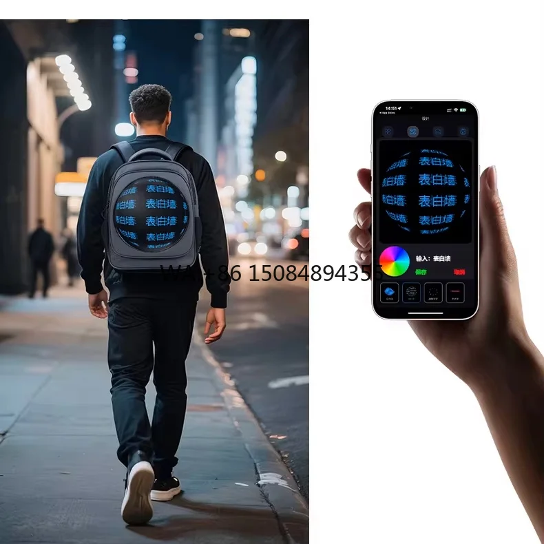 SN-45 ALL-IN-ONE Rechargeable Backpack 3D Hologram Display HD LED Hologram Projector Mobile Walking Advertising Equipment