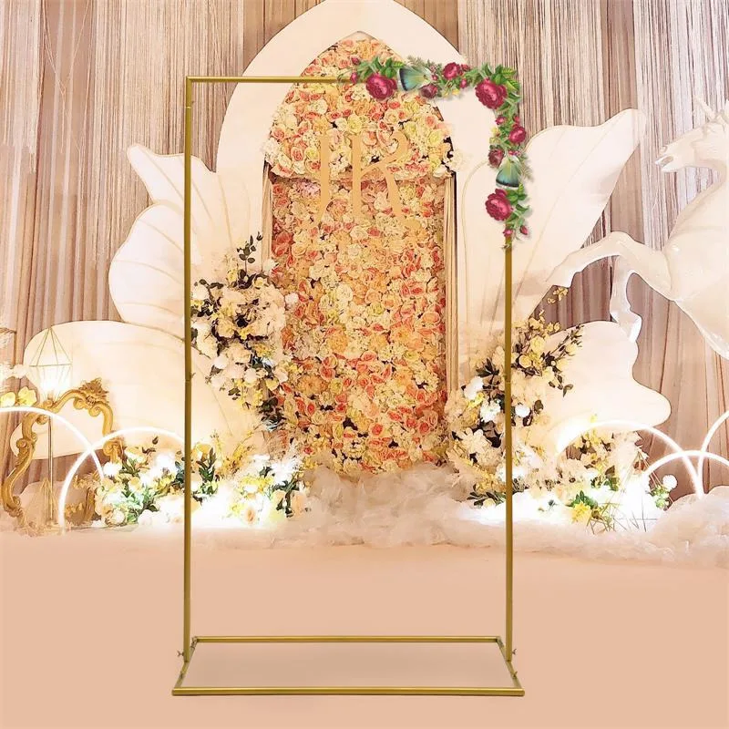 

Wedding Backdrop Stand Gold Flower Rack Birthday Party Garden Decor Mall Display Frame Centerpiece Stand