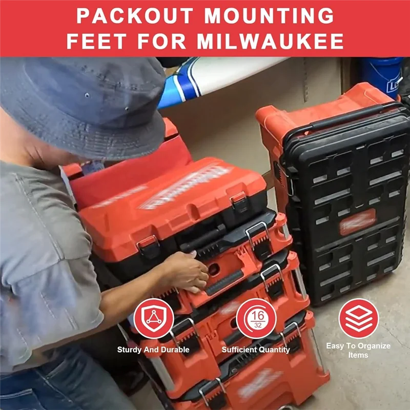 AB35-Mounting Feet System For For Packout-16-Pack, For Packout Accessories, Red