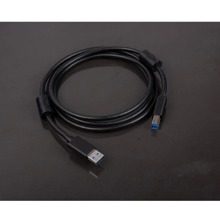 Original USB2.0 USB3.0 high-speed data cable A-B flat mouth square mouth 1.8-meter double magnetic ring 28AWG