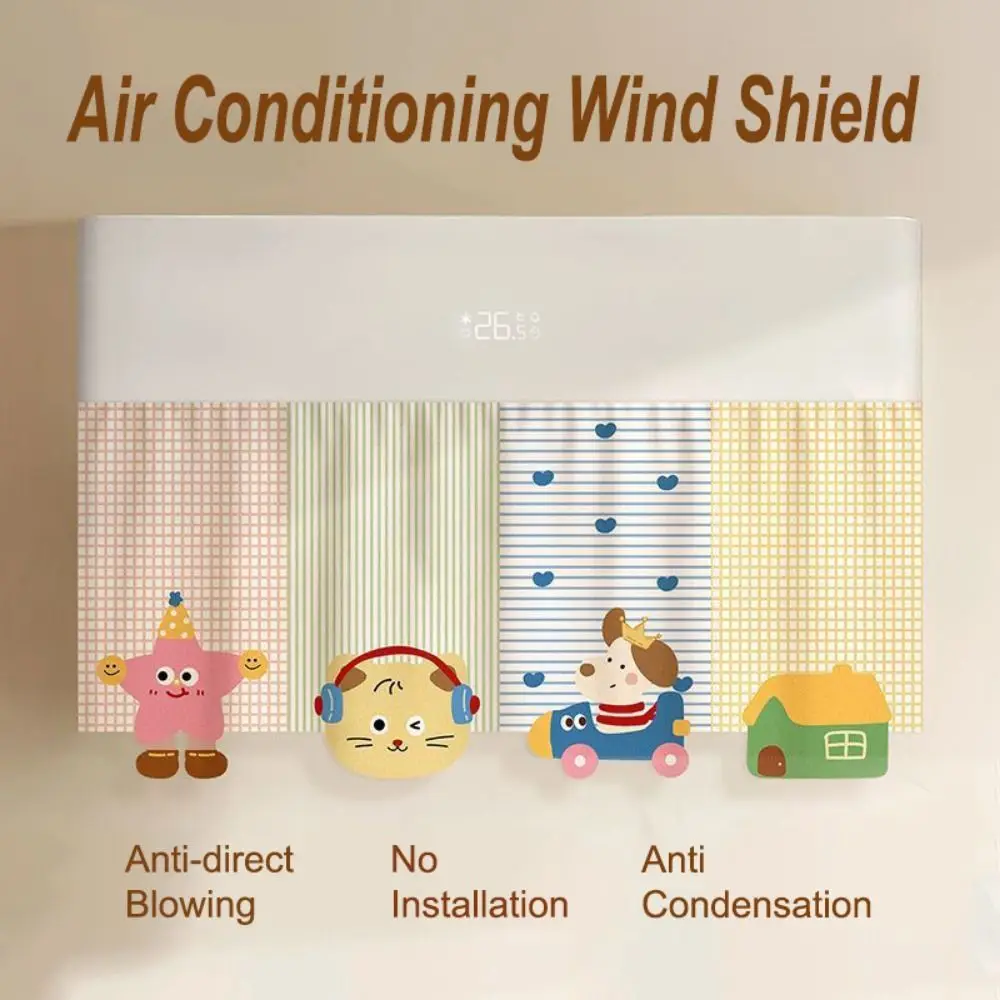 

Cartoon Air Conditioning Wind Shield Anti-Direct Blowing Cute Air Conditioner Guide Cover 90*50cm No-punching