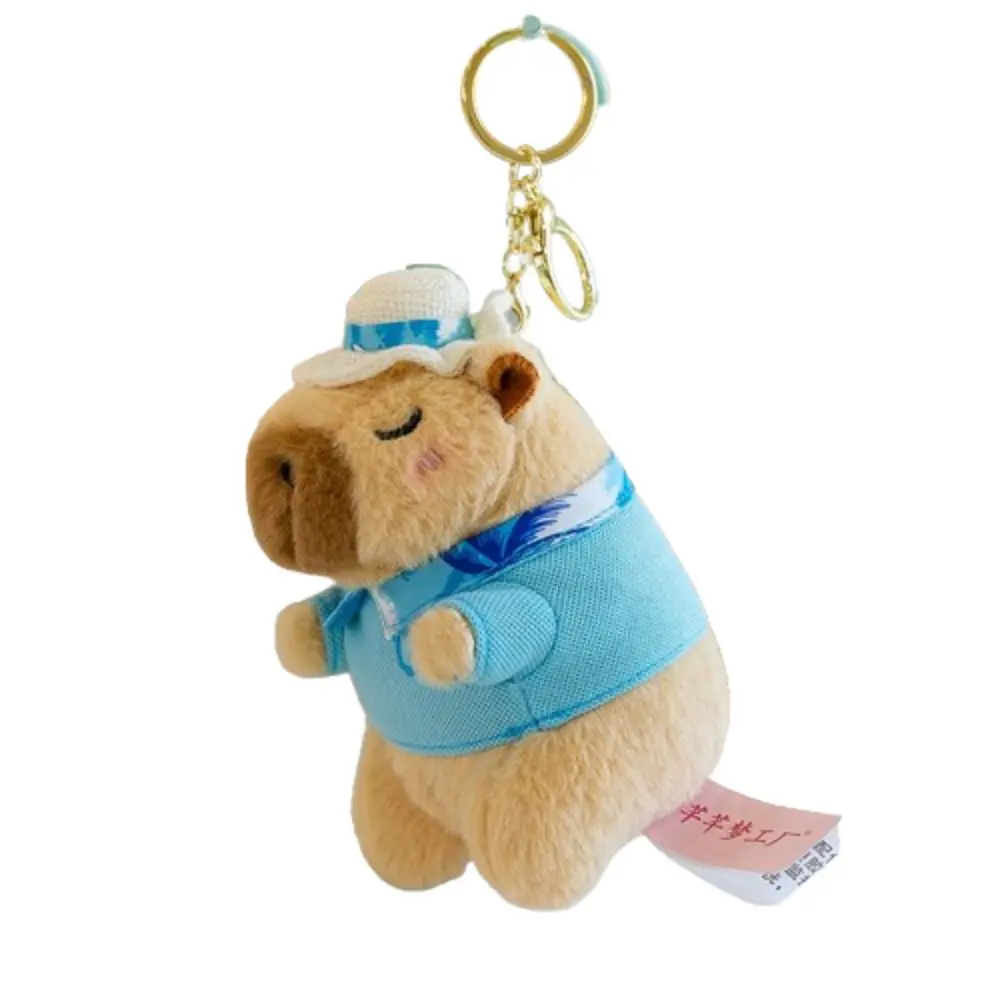 Peluche bambola cartone animato caprybara ciondolo cartone animato carino capibara peluche portachiavi divertente 12cm farcito peluche portachiavi borsa appesa