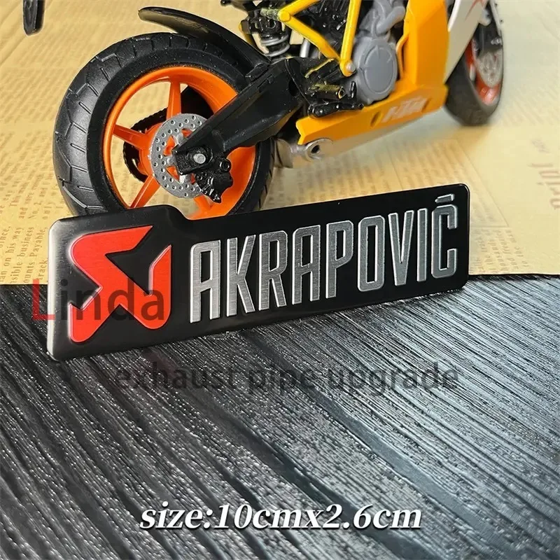 Pegatina de tubo de escape de motocicleta para Akrapovic, etiqueta decorativa de Metal de aluminio, pegatina de coche resistente a altas temperaturas