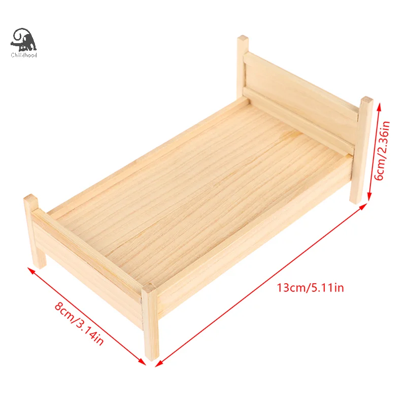 Pollhouse-Lit l'inventaire en bois pour décoration de chambre à coucher, simulation de meubles de scène, accessoires de bricolage, jouets, 1 pièce