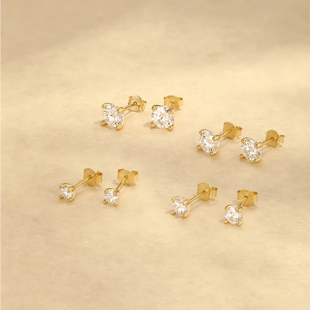 CANNER 0.25-1.2 Carat D Color Moissanite 925 Sterling Silver Stud Earring For Women Sparkling Piercing Earring Fine Jewelry Gift