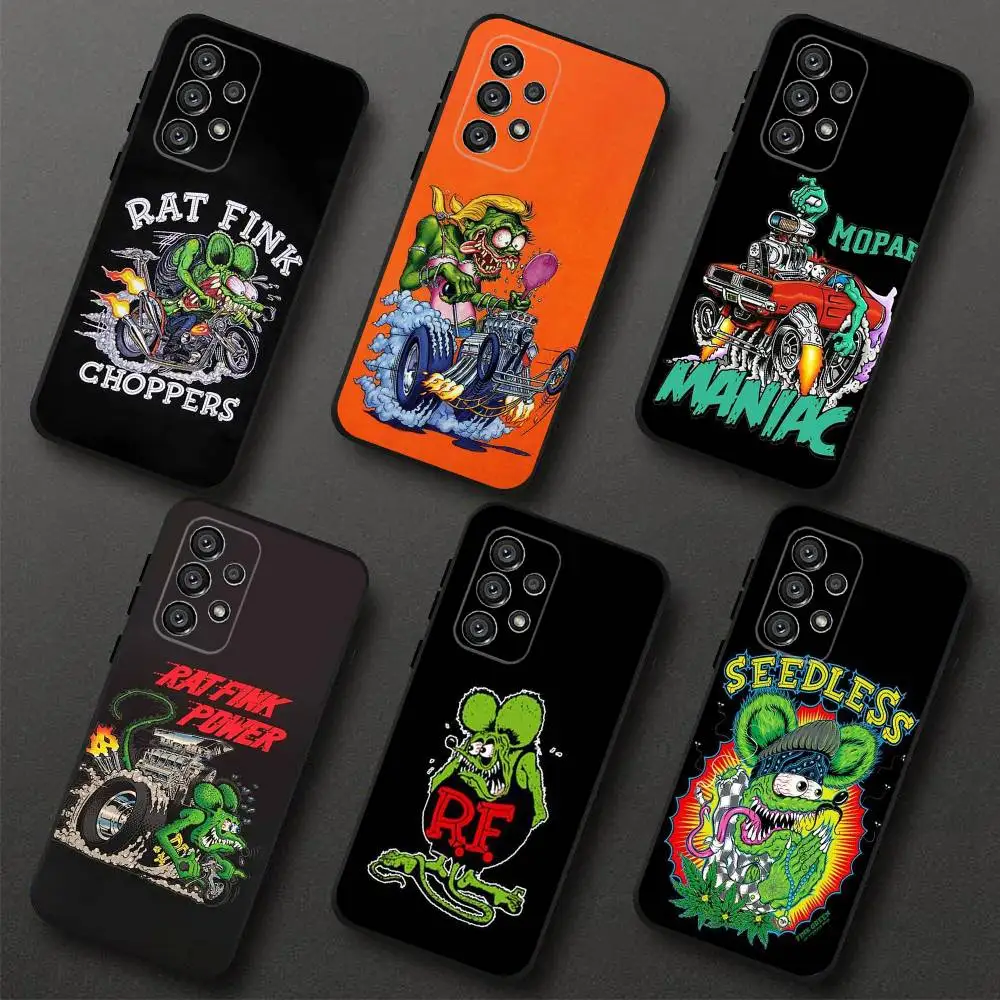 

T-Tales Of The Rat Fink Phone Case For Samsung S 25,24,23,22,30,21,10,9,Ultra,Plus,Lite,FE,4,5G Black Soft Case