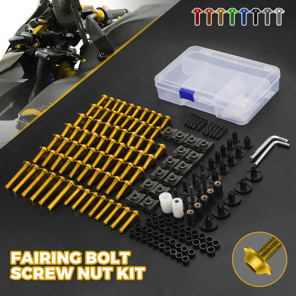 

Для YAMAHA YZF R6 R3 R1 R1M R1S R7 R9 R25 R125 R15 V3 V4 YZF600R yzf Комплект болтов обтекателя мотоцикла Крепежные зажимы Винты Гайки