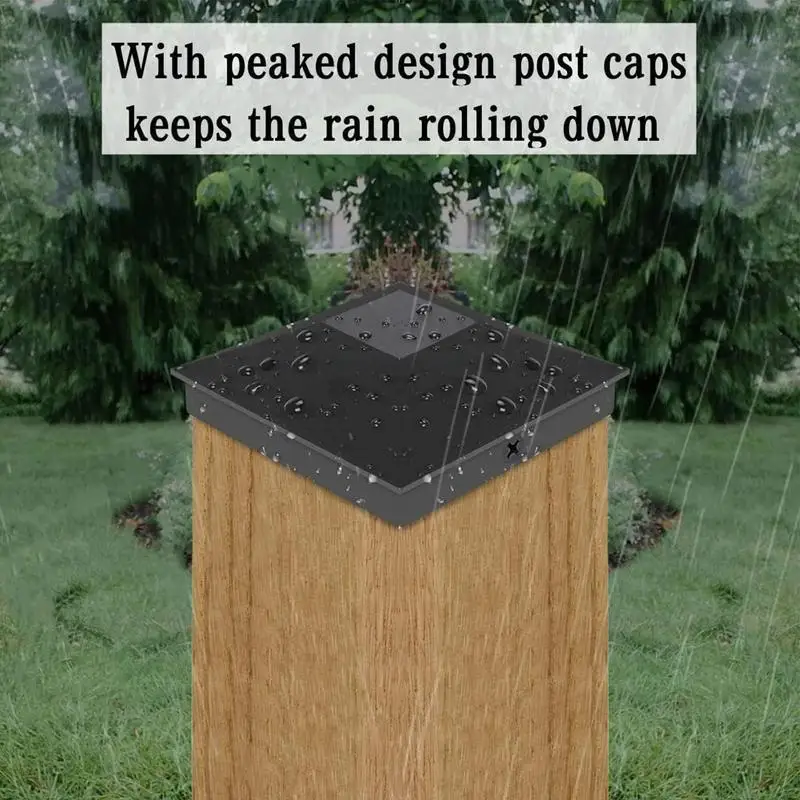 

Fence Post Caps With 24 Screws And Easy Installation Sturdy Waterproof Plastic Deck Post Caps With Frosted Garden Supplies