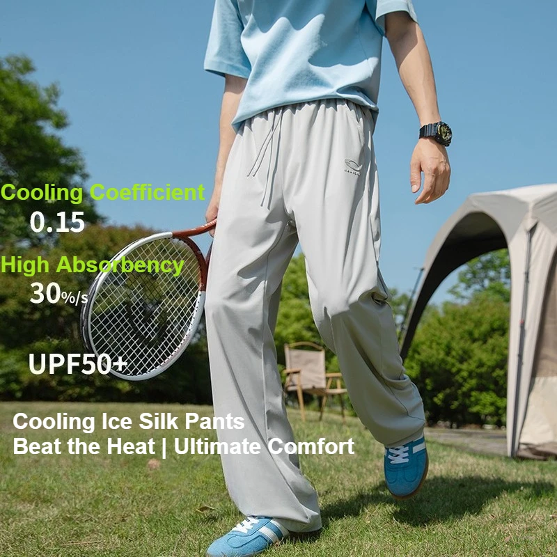 男性-upf50-日焼け防止パンツ速乾性ハイキングパンツ弾性ウエストルーズフィット屋外キャンプパンツ夏釣り用