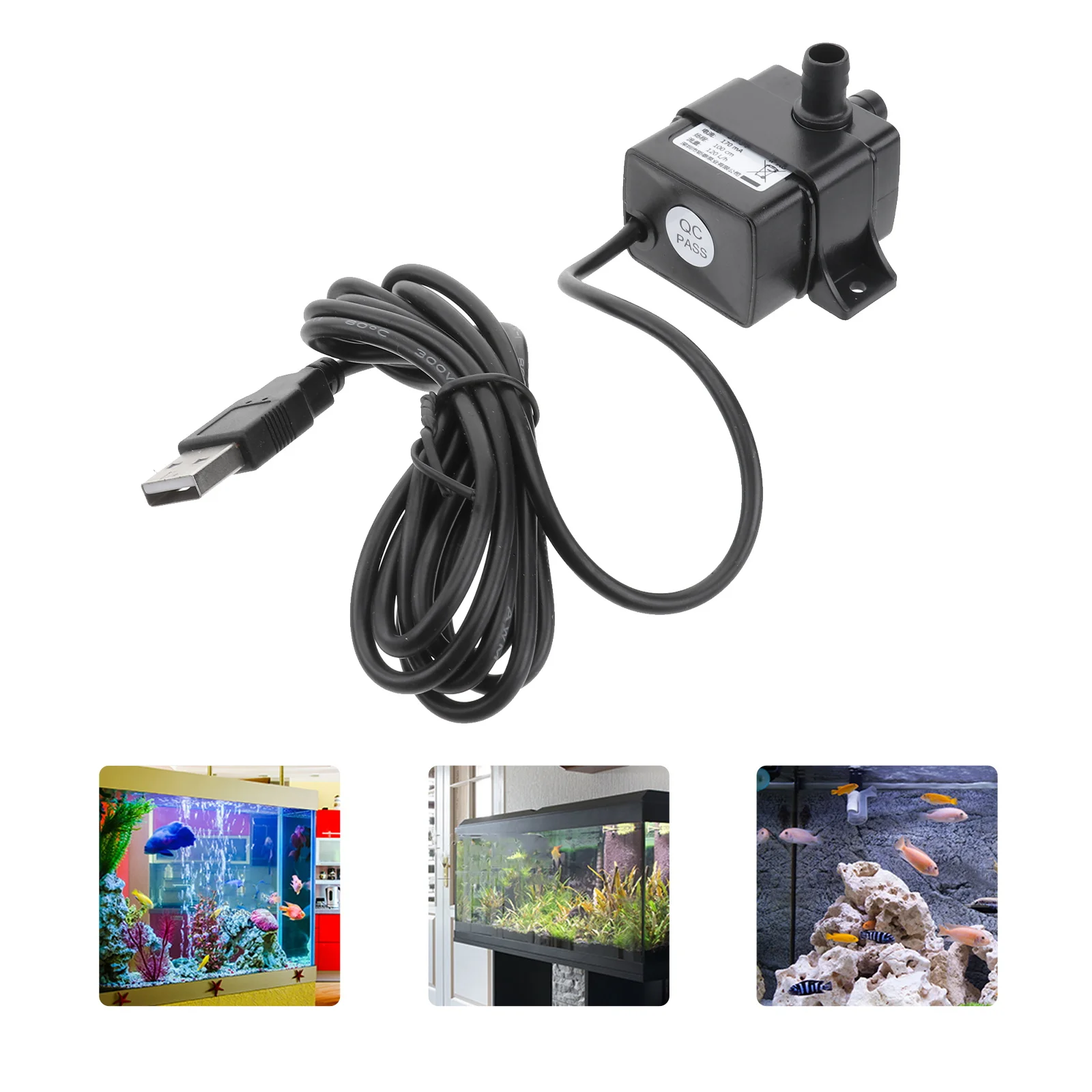 

Water Pump High Energy Efficiency Submersible USB Aquarium Fish Tank Durable Waterproof Low Noise Pet Supplies