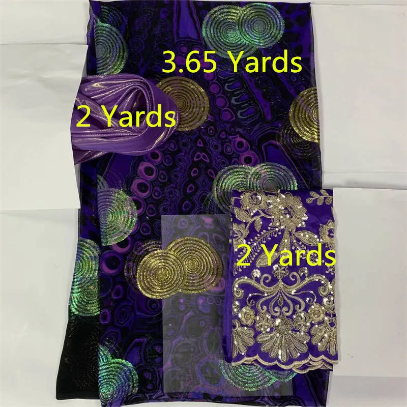 

New Arrivals 3 Piece Suit Silk Fabric 2+3.65+2 Yards African silk George fabric for women Dress Material.L9.25