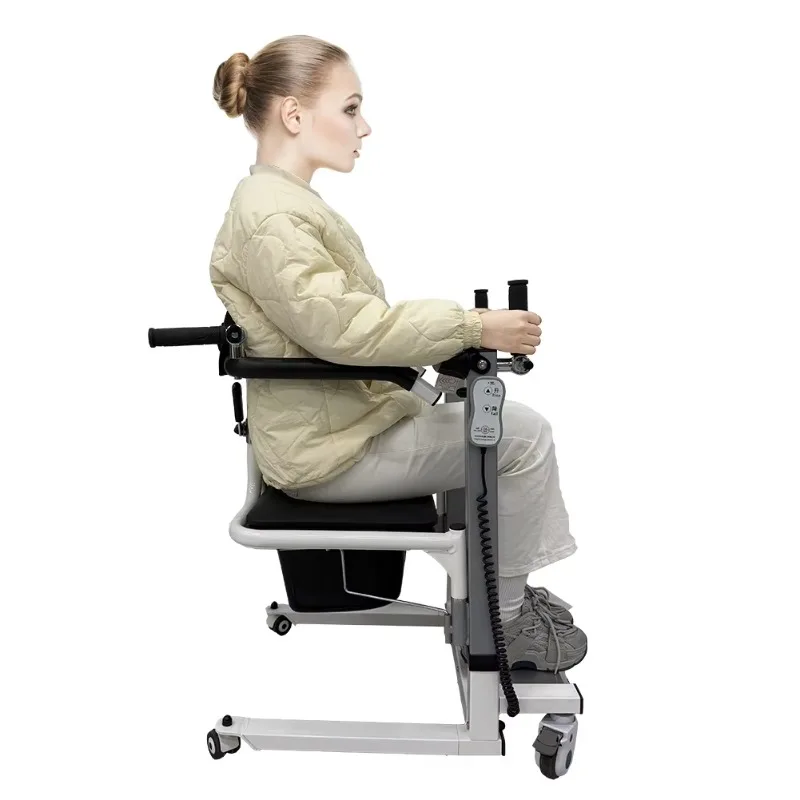 Adjust Height Home Care Toilet Bathroom Safety Supplies Mobility Patient Lift Electric Transfer Chair 4 In1