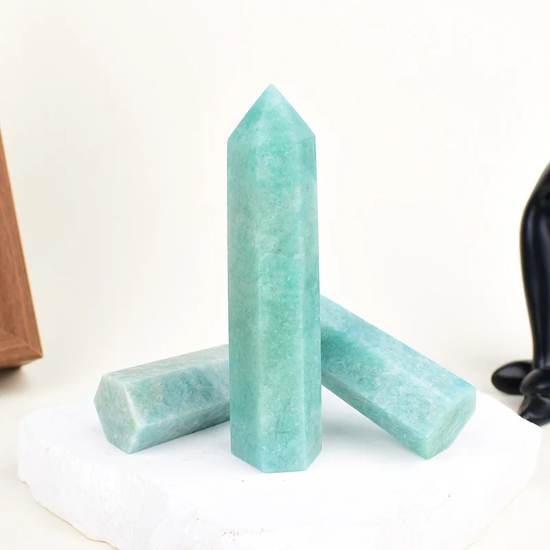 1 قطعة الكريستال الطبيعي حجر الأمازون مسلة نقطة أحجار استشفاء سداسية المعدنية عينة الحرف ديكور المنزل لتقوم بها بنفسك هدية تذكارية #5