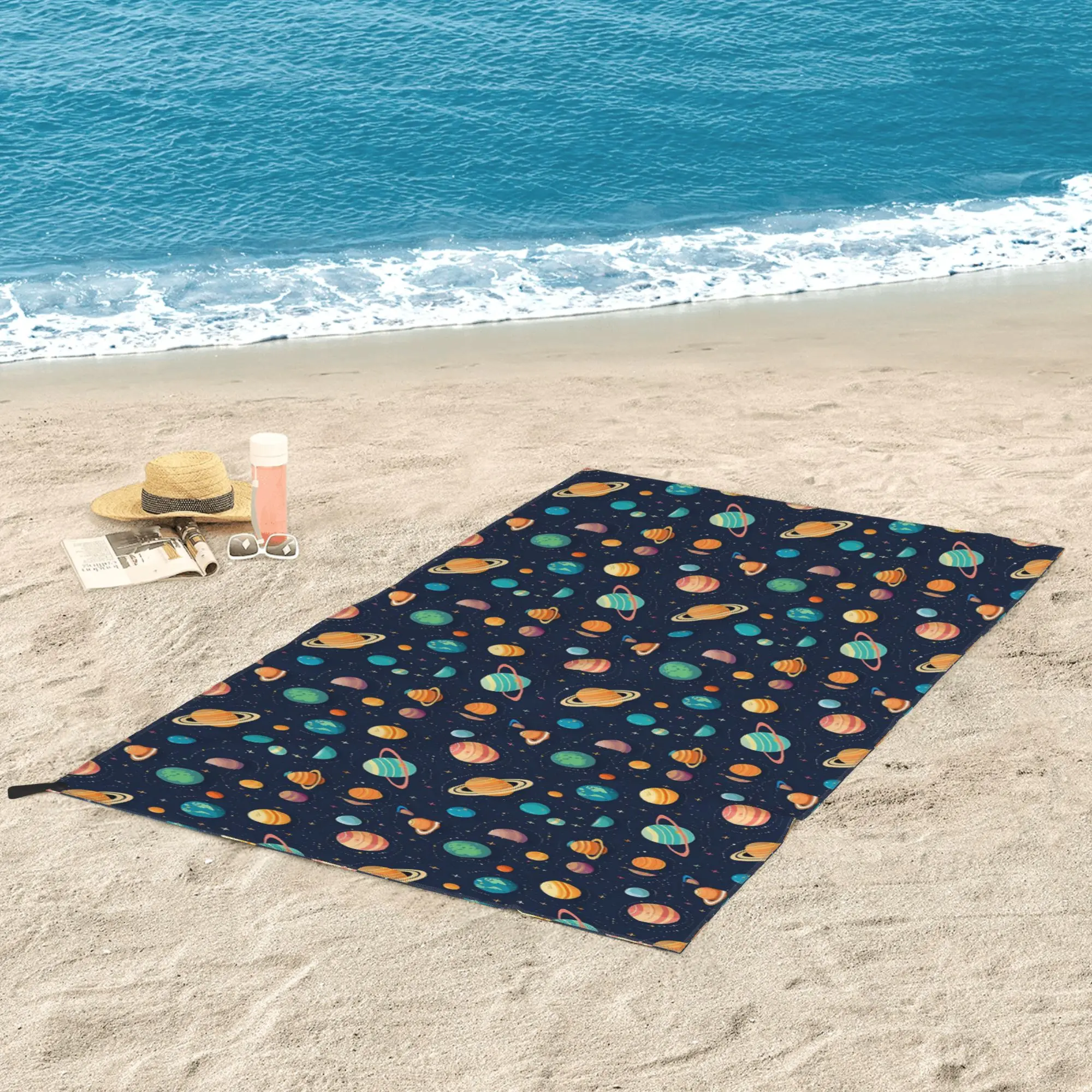 Solar System Space Planets Universe Beach Towel Soft Microfiber Quick Dry Absorbent Quick Towels For Mountain Climbing