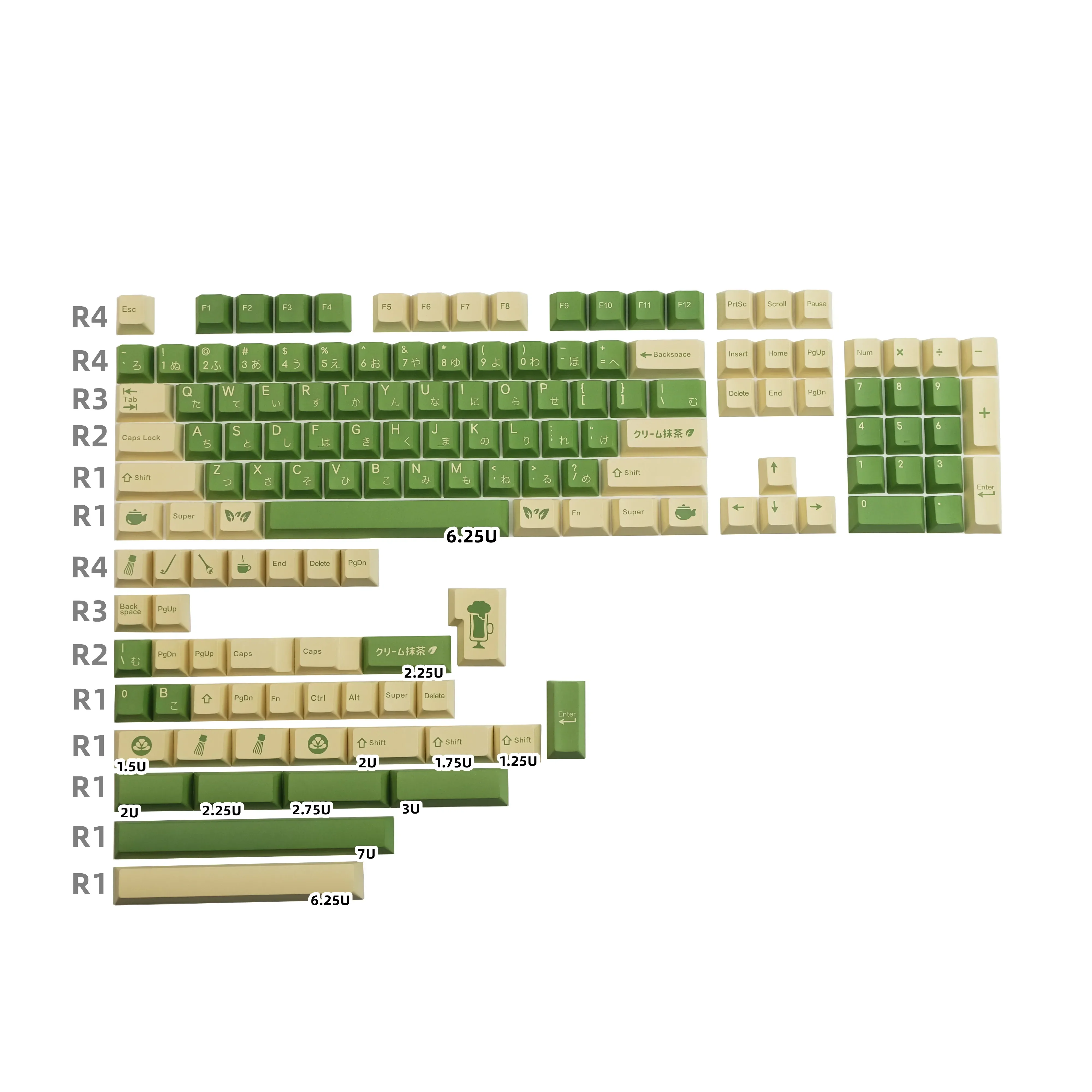 

140 Keys GMK Cream Matcha Keycaps PBT DYE- Sublimation Cherry Profile Mechanical Keyboard Key Cap For MX Gateron Kailh Switch