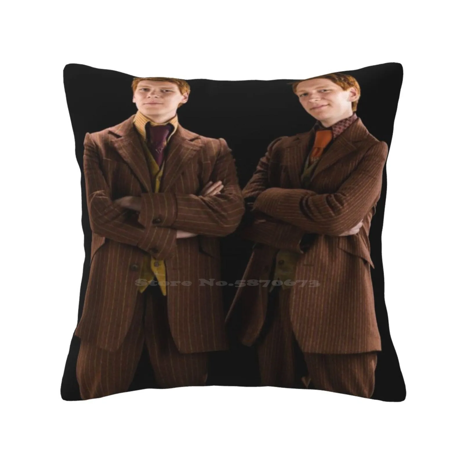 Fred And George Weasley Funny Cute Decor Square Pillowcase Fredandgeorgeweasley Jamesphelps Oliverphelps Weasleytwins