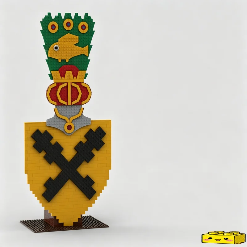 649PCS MOC Heraldic Crest Shield Model Custom Puzzle Architecture DIY Assembly Toy Creative Historical Collection Display Gift