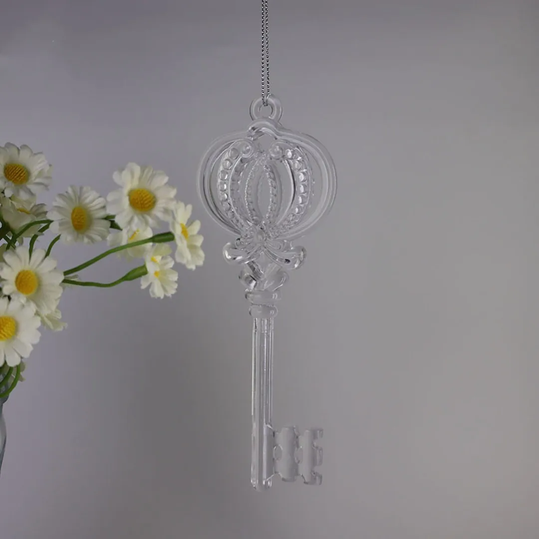 5Pcs Keys Acrylic Crystal Hanging Ornament Christmas Festival Decoration Home Decor Christmas Tree Decoration For Home Xmas Gift