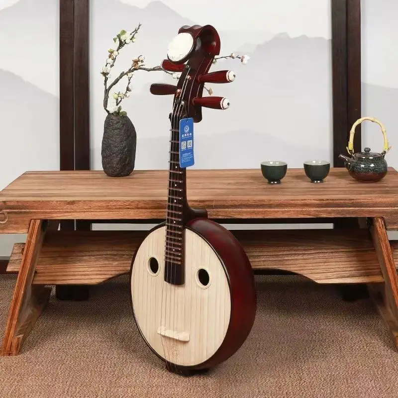 

Традиционное профессиональное исполнение Xiao Ruan из твердой древесины Xiao Ruan, китайские этнические музыкальные инструменты, выщипывание Ruan для начинающих