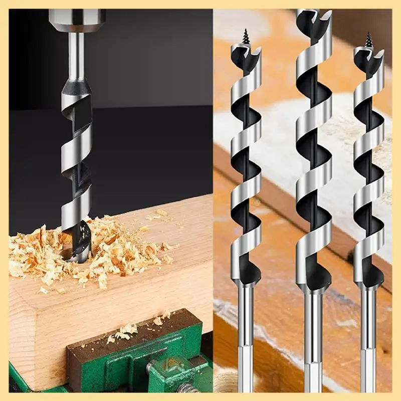 

GOOD-5Pcs Wood Drill Bit 9Inch Length Screw Point Hex-Shank Drill Deep Hole In Woodworking Cutter