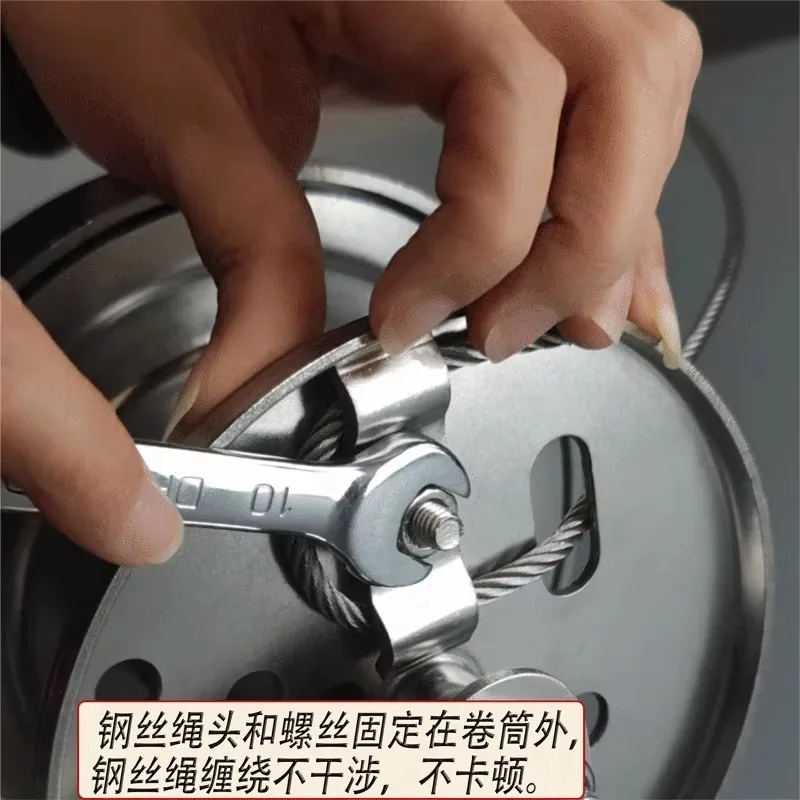 Hand Crank Self-locking Winch 304 Stainless Steel Manual Traction Winch for Lifting